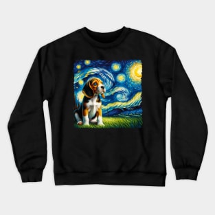 Starry Beagle Portrait - Dog Portrait Crewneck Sweatshirt